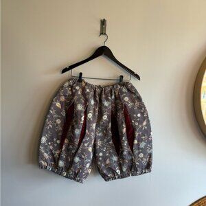 Vintage ballon design organzavelvet shorts
